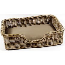 Bild für Kobolo Hundekorb Hundesofa aus stabilem Rattan geflochten inkl. Kissen 72x53x20 cm