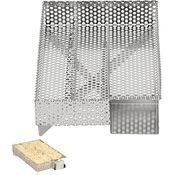 ECD Germany Kaltraucherzeuger Edelstahl 3 Kammern, 20x12,5 cm, für Kalträuchern und Smoken im Räucherofen, Kugelgrill, BBQ, Food Smoker