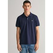 Gant Poloshirt REG SHIELD SS PIQUE POLO, 100% Baumwolle Pique, mit Logo und Flachstrickkragen, vielseitiges Styling, Navy