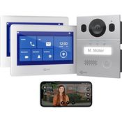 Goliath Intercom Basic Line 2-Draht Video-Türsprechanlage mit 7 Zoll Touchscreen, FullHD, App-Anbindung, Weiß/Silber