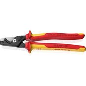 Knipex VDE StepCut XL 95 18 225 Kabelschere - Isolierender Mehrkomponenten-Griff, VDE-geprüft, Stufenschnitt, Kunststoff überzogen brüniert 234 mm