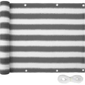 Tectake Balkon Sichtschutz, grau gestreift 90 cm