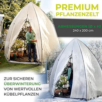 Ideeo Foliengewächshaus 175x186x84 Cm - Überwinterungszelt Für Balkon & Garten