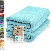 Zollner Saunatuch, 70x200 cm, blau, 100% Baumwolle, Oeko-Tex® Standard 100, pflegeleicht, optimal saugfähig