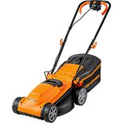 Lawnmaster MEB1434M, Elektrischer Rasenmäher mit 1400 W, 34 cm Schnittbreite, 6 Schnitthöhen, Mulchfunktion und 32-Liter-Fangsack