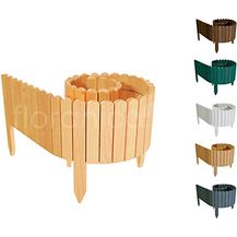 Bild für Floranica Rollborder Flexibler Holzzaun 203cm Höhe: 10cm Natur Imprägniert Kiefernholz Beeteinfassung Rasenkante Palisade Umzäunung für Obstgärten Beete Wege