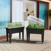 Pflanzen Kölle Hochbeet mit abnehmbaren Beinen & Deckel, anthrazit, ca. 78 x 40 x H 83 cm