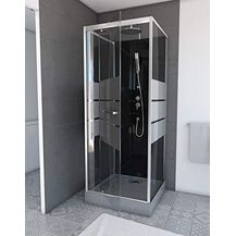 Bild für MARWELL Komplettdusche Fertigdusche Dusy 80 x 80 x 225 cm – Dusche mit Fronteinstieg – Duschkabine mit hochwertigen Aluminiumprofilen