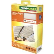 Windhager Sonnensegel für Seilspanntechnik, Wintergarten und Terrassen Beschattung, Seilspannmarkise, 270 x 140 cm, Uni Weiß, 10874