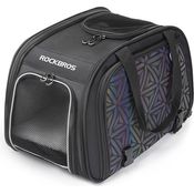 ROCKBROS Transport-Fahrradtasche für Katzen/Hunde max. 10kg, faltbar, reflektierende Elemente, schwarz