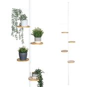 bremermann Teleskop-Blumenregal mit 4 Bambus-Ablagen, höhenverstellbare Blumensäule (Weiß) - Preisvergleich