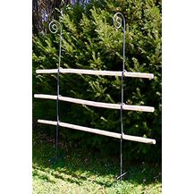 Bild für Hirsch Terracotta Rankgitter aus Holz/Metall stabil und freistehende Dekoration für den Garten in Naturrost als Rankhilfen für Kletterpflanzen Rosen Himbeeren Höhe 170 cm