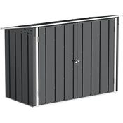 Duramax Fahrradschuppen für 2, Fahrradgarage mit komplett breiten, abschließbaren Doppeltüren, Lagerschuppen aus Metall, Gartenschuppen für Fahrräder, Fahrradaufbewahrung, fahrradbox, Anthrazit