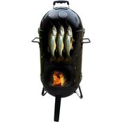 Jürgen Westerholt GmbH Smoker Räuchertonne Grilltonne Räucherofen Grill-Ofen, Grillofen mit Thermometer, Carbonstahl, schwarz