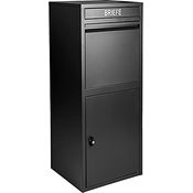 Ondis24 1-türige Korona Paketbox Postbox für Pakete, Päckchen, Warensendungen und Briefe mit Paketsafe (103 cm, Schwarz)