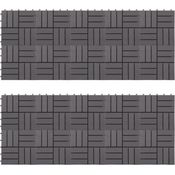 Terrassenfliesen 20 Stk. Grau 30 x 30 cm Massivholz Akazie