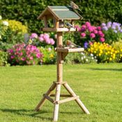 Zooprinz stehendes Vogelhaus für Wildvögel, wetterfest und stabil, aus nachhaltig angebautem Holz, einfacher und schneller Aufbau mit Ablage