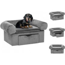 Bild für vidaXL Hundekorb Hundesofa Hundekörbchen Hundeplatz mit Schublade Grau 75x50x38 cm Plüsch