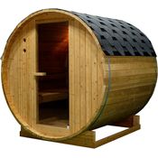 Sanotechnik Fasssauna »TROMSÖ XL«, BxTxH: 189 x 220 x 191,5 cm, 3,8 mm, geeignet für 6 Personen, Fichetnholz, Outdoor-Sauna im eigenen Garten, Marke: Sanotechnik