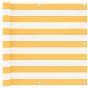 vidaXL Balkon-Sichtschutz Weiß und Gelb 90x400 cm Oxford-Gewebe
