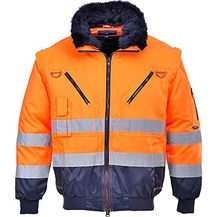 Bild für PORTWEST Warnschutz Jacke 3-in-1 Pilotjacke Ärmel u Futter orange-marine