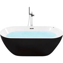 Bild für Whirlpool-Badewanne Schwarz 170 x 80 cm aus Sanitäracryl freistehend oval Elegantes Modernes Design