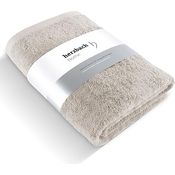 Herzbach Home Saunatuch, Sand, 80x200 cm, 100% Premium-Baumwolle, hohe Grammatur 550 gsm, stilvolles Design mit Bordüre und Aufhänger
