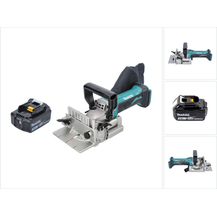 Bild für Makita DPJ 180 F1 Akku Nutfräse Flachdübelfräse 18 V und 1x Akku 3,0 Ah