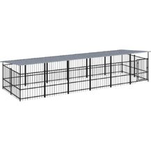 Bild für vidaXL Outdoor Hundezwinger Dach Stahl 11,26m² Hundehütte Hundekäfig Hundehaus mit Stahlgitterwänden und Schwenktür, robuste Konstruktion (vidaXL)