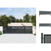 vidaXL Gartentor Anthrazit 400x125 cm Stahl Abschließbar Zauntor