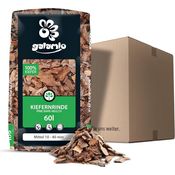 GALAMIO Kiefernrinde Kiefernmulch, natürlicher Rindenmulch 10-40mm, rotbraun, 60l Sack für Garten und Dekoration