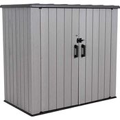 Lifetime Gartenschrank & Geräteschrank | 111x192x176 cm Grau Kunststoff | Aufbewahrungsbox für Gartenutensilien
