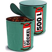 2x Gartenabfallsack mit Deckel 500L - XXL Groß - Laubsack Mit 4 Reißfesten Griffen - Stabil - Faltbar - Robustes Polypropylen