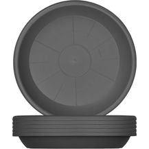 Bild für BigDean 6X Blumentopf Untersetzer Ø 19 cm Anthrazit Kunststoff