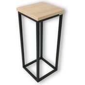 holz4home® Blumenständer Dekoständer MDF Sonoma Eiche mit Metallgestell, Loft- und Industriestil, natürliche Eleganz