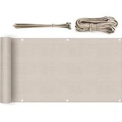 Sekey Balkon Sichtschutz Balkonabdeckung HDPE 220 g/m², Leicht Transparent Wind- und UV-Schutz Wetterfest, mit Ösen, Nylon Kabelbinder und Kordel Taupe 1.2×3m