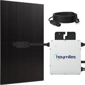 SUNNIVA® 500W Balkonkraftwerk BIFAZIAL FULLBLACK, Komplettset mit 400W HOYMILES Wechselrichter, 1x 500W N-Type Glas-Glas Bifacial Solarmodul, 5m Kabel, hohe Energieeffizienz und stabile Bauweise