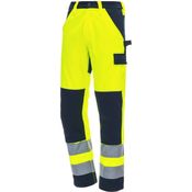 NITRAS MOTION TEX VIZ lange Warnschutz Arbeitshose | neongelb | Gr. 28