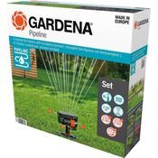 GARDENA Komplett-Set Pipeline Viereckregner Sprinklersystem (8274-34) Schlauchlänge 20 m Anschlussdurchmesser 3/4 Zoll max. Beregnungsfläche 216 m² max. Beregnungsweite 18 m