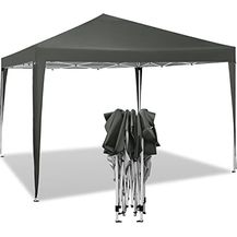 Bild für WOLTU Pavillon Pop-Up wasserdichter Faltpavillon Sonnenschutz Event Pavillon Gartenpavillon auf Terrasse Camping Festival Pagodenzelt aus Oxford Metallrahmen 3 x 3 m Grau PVL0002gr