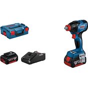 Bosch Professional 18V System Akku Drehschlagschrauber GDX 18V-210 C, max. Drehmoment 210 Nm, 2x Akku GBA 18V 5.0Ah, Schnellladegerät GAL 18V-40, L-BOXX