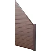 WPC-Sichtschutz Savoie, Windschutz Zaun, WPC ~ Erweiterungselement schräg, 0,95m braun