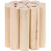 Relaxdays Blumenhocker, Holz, rund, gedrechselt, für Blumentöpfe & Pflanzkübel, Blumenständer HxD: 20 x 20 cm, Natur