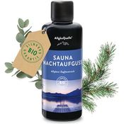 AllgäuQuelle® Saunaaufguss Nachtaufguss mit 100% Bio Ölen, Alpenzirbe und Eukalyptus, 100ml im Bio-Energie-Glas