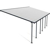 Canopia by Palram Terrassenüberdachung Alu Feria 4X8.50 Polycarbonat Hohlkammerplatten Pergola 850 x 385 cm Grau zur Überdachung ihrer Terrasse