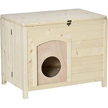 Bild für PawHut Hundehütte Hundehaus faltbar Haustierhaus katzenhaus Massivholz Natur 78 x 51 x 62 cm