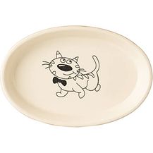 Bild für Nobby Katzen Keramik Schale oval hellbraun / beige 17 X 11 X 2,5 cm