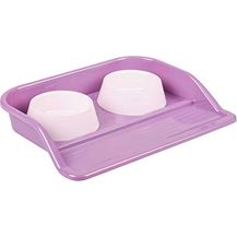 Bild für Futternapf Set 2 x 300ml Fressnapf aus Kunststoff mit Unterlage Wassernapf Futterschüssel Katze Hund Wasser Napfset Fütterung Futterschale