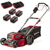 Einhell Akku-Rasenmäher GP-CM 36/47 S Li BL Kit Power X-Change (36 V, 47 cm Schnittbreite, bis 700 m², Brushless, 65 L Fangkorb, Radantrieb, inkl. 4x 4,0 Ah + 2x Twincharger)