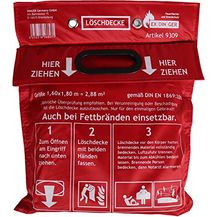 Bild für Löschdecke 1,60 x 1,80 m in Tasche zum Aufhängen mit Grifftaschen zur sicheren Handhabung